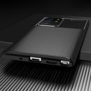 For Samsung Galaxy S21 Ultra 5G Carbon Fiber Texture Shockproof TPU Case(Blue)