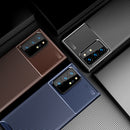 For Samsung Galaxy S21 Ultra 5G Carbon Fiber Texture Shockproof TPU Case(Blue)