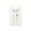 XJ-023 2 PCS USB Male to Micro USB Male Interface Charge Cable, Length: 1m