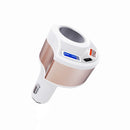 4 in 1 QC3.0 USB + Type-C + Cigarette Hole with Safety Hammer Function Car Charger(Golden)