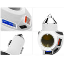 4 in 1 QC3.0 USB + Type-C + Cigarette Hole with Safety Hammer Function Car Charger(Silver Gray)