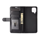 For Samsung Galaxy A12 R64 Texture Single Horizontal Flip Protective Case with Holder & Card Slots & Wallet& Photo Frame(Black)