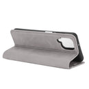 For Samsung Galaxy A12 Retro-skin Business Magnetic Suction Leather Case with Holder & Card Slots & Wallet(Grey)