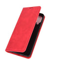 For Samsung Galaxy A12 Retro-skin Business Magnetic Suction Leather Case with Holder & Card Slots & Wallet(Red)