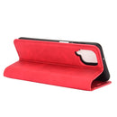 For Samsung Galaxy A12 Retro-skin Business Magnetic Suction Leather Case with Holder & Card Slots & Wallet(Red)
