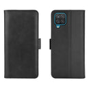 For Samsung Galaxy A12 Dual-side Magnetic Buckle Horizontal Flip Leather Case with Holder & Card Slots & Wallet(Black)