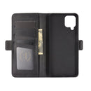 For Samsung Galaxy A12 Dual-side Magnetic Buckle Horizontal Flip Leather Case with Holder & Card Slots & Wallet(Black)