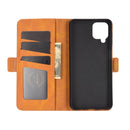 For Samsung Galaxy A12 Dual-side Magnetic Buckle Horizontal Flip Leather Case with Holder & Card Slots & Wallet(Yellow)
