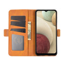 For Samsung Galaxy A12 Dual-side Magnetic Buckle Horizontal Flip Leather Case with Holder & Card Slots & Wallet(Yellow)