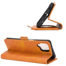 For Samsung Galaxy A12 Dual-side Magnetic Buckle Horizontal Flip Leather Case with Holder & Card Slots & Wallet(Yellow)