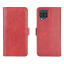 For Samsung Galaxy A12 Dual-side Magnetic Buckle Horizontal Flip Leather Case with Holder & Card Slots & Wallet(Red)