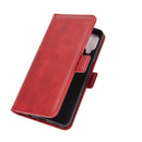 For Samsung Galaxy A12 Dual-side Magnetic Buckle Horizontal Flip Leather Case with Holder & Card Slots & Wallet(Red)