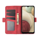 For Samsung Galaxy A12 Dual-side Magnetic Buckle Horizontal Flip Leather Case with Holder & Card Slots & Wallet(Red)