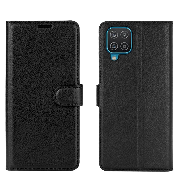 For Samsung Galaxy A12 Litchi Texture Horizontal Flip Protective Case with Holder & Card Slots & Wallet(Black)