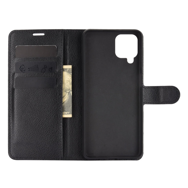 For Samsung Galaxy A12 Litchi Texture Horizontal Flip Protective Case with Holder & Card Slots & Wallet(Black)