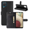 For Samsung Galaxy A12 Litchi Texture Horizontal Flip Protective Case with Holder & Card Slots & Wallet(Black)