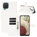For Samsung Galaxy A12 Litchi Texture Horizontal Flip Protective Case with Holder & Card Slots & Wallet(White)