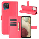 For Samsung Galaxy A12 Litchi Texture Horizontal Flip Protective Case with Holder & Card Slots & Wallet(Red)