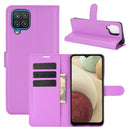 For Samsung Galaxy A12 Litchi Texture Horizontal Flip Protective Case with Holder & Card Slots & Wallet(Purple)