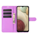 For Samsung Galaxy A12 Litchi Texture Horizontal Flip Protective Case with Holder & Card Slots & Wallet(Purple)