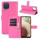 For Samsung Galaxy A12 Litchi Texture Horizontal Flip Protective Case with Holder & Card Slots & Wallet(Rose Red)