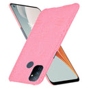 For OnePlus Nord N100 Shockproof Crocodile Texture PC + PU Case(Pink)