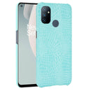 For OnePlus Nord N100 Shockproof Crocodile Texture PC + PU Case(Light Green)