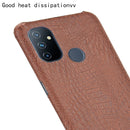 For OnePlus Nord N100 Shockproof Crocodile Texture PC + PU Case(Brown)