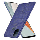 For OnePlus Nord N100 Shockproof Crocodile Texture PC + PU Case(Blue)