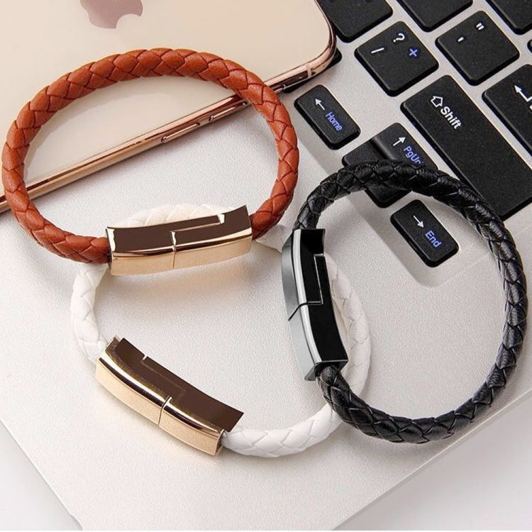 XJ-26 3A USB to Micro USB Creative Bracelet Data Cable, Cable Length: 22.5cm(Black)