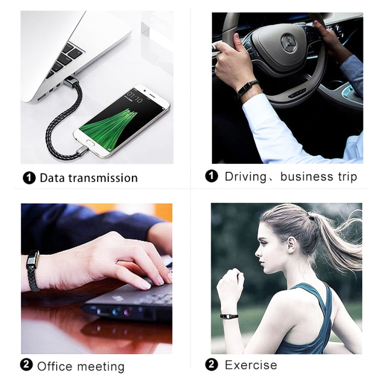 XJ-26 3A USB to Micro USB Creative Bracelet Data Cable, Cable Length: 22.5cm(Black)