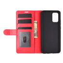 For Samsung Galaxy A02s (EU Version) R64 Texture Single Horizontal Flip Protective Case with Holder & Card Slots & Wallet& Photo Frame(Red)