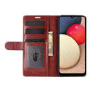 For Samsung Galaxy A02s (EU Version) R64 Texture Single Horizontal Flip Protective Case with Holder & Card Slots & Wallet& Photo Frame(Brown)