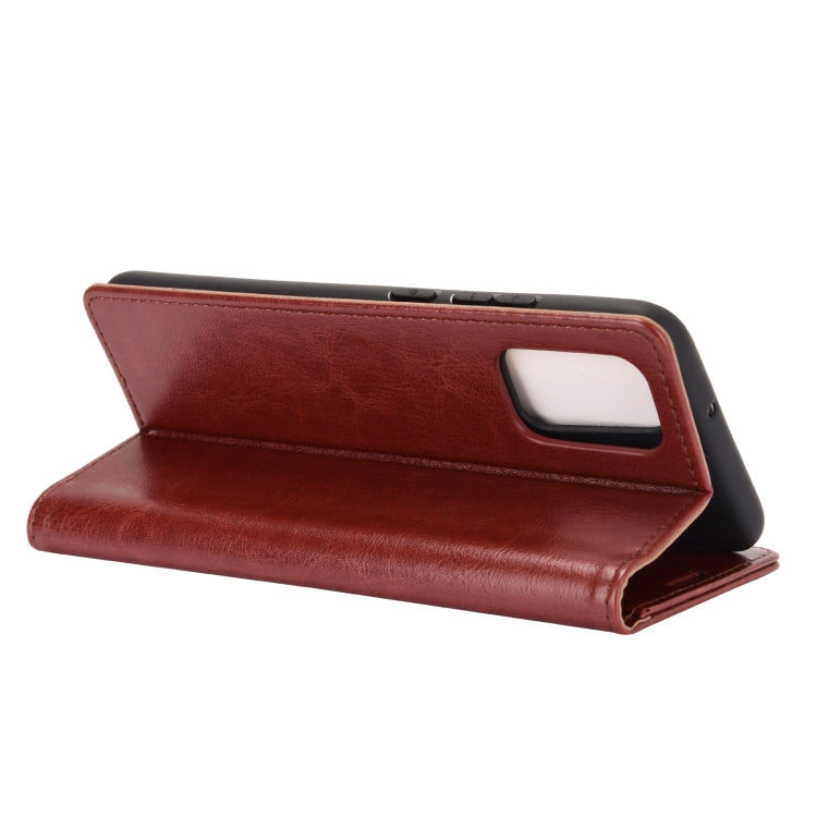 For Samsung Galaxy A02s (EU Version) R64 Texture Single Horizontal Flip Protective Case with Holder & Card Slots & Wallet& Photo Frame(Brown)