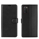 For Samsung Galaxy A02s (EU Version) Litchi Texture Horizontal Flip Protective Case with Holder & Card Slots & Wallet(Black)
