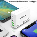 PD 65W Dual USB-C / Type-C + Dual USB 4-port Charger with Power Cable for Apple / Huawei / Samsung Laptop EU Plug