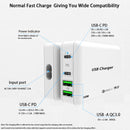 PD 65W Dual USB-C / Type-C + Dual USB 4-port Charger with Power Cable for Apple / Huawei / Samsung Laptop EU Plug