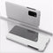 For Samsung Galaxy S21 Ultra 5G Plated Mirror Horizontal Flip Leather Case with Holder(Silver)
