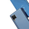 For Samsung Galaxy A12 Plated Mirror Horizontal Flip Leather Case with Holder(Silver)