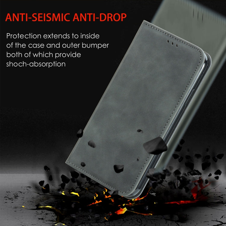 For Samsung Galaxy A32 5G Retro Skin Feel Business Magnetic Horizontal Flip Leather Case with Holder & Card Slots & Wallet & Photo Frame(Grey)
