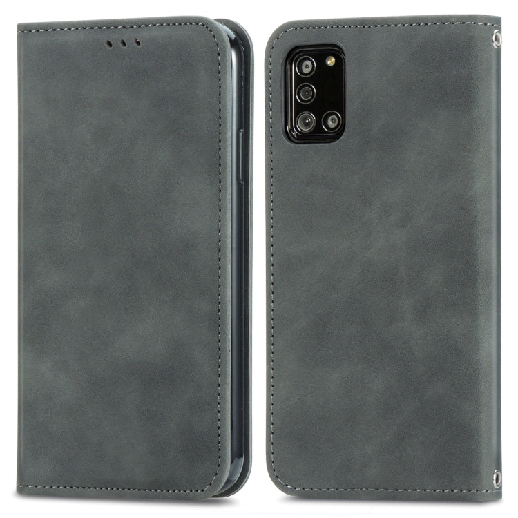 For Samsung Galaxy A32 5G Retro Skin Feel Business Magnetic Horizontal Flip Leather Case with Holder & Card Slots & Wallet & Photo Frame(Grey)