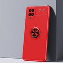 For Samsung Galaxy A12 Metal Ring Holder 360 Degree Rotating TPU Case(Red+Red)