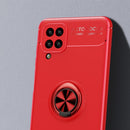 For Samsung Galaxy A12 Metal Ring Holder 360 Degree Rotating TPU Case(Red+Red)