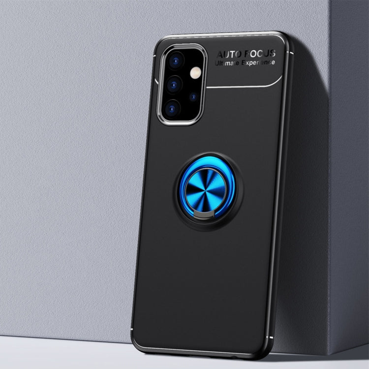 For Samsung Galaxy A32 5G Metal Ring Holder 360 Degree Rotating TPU Case(Black+Blue)