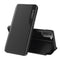 For Samsung Galaxy S21 5G Side Display Shockproof Horizontal Flip Leather Case with Holder(Black)