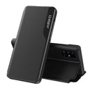 For Samsung Galaxy S21 Ultra 5G Side Display Shockproof Horizontal Flip Leather Case with Holder(Black)