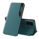 For Samsung Galaxy A72 5G / 4G Side Display Shockproof Horizontal Flip Leather Case with Holder(Green)