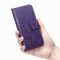 Four-leaf Clasp Embossed Buckle Mobile Phone Protection Leather Case with Lanyard & Card Slot & Wallet & Bracket Function For Samsung Galaxy A32 5G(Purple)