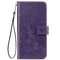 Four-leaf Clasp Embossed Buckle Mobile Phone Protection Leather Case with Lanyard & Card Slot & Wallet & Bracket Function For Samsung Galaxy A32 5G(Purple)