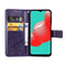 Four-leaf Clasp Embossed Buckle Mobile Phone Protection Leather Case with Lanyard & Card Slot & Wallet & Bracket Function For Samsung Galaxy A32 5G(Purple)